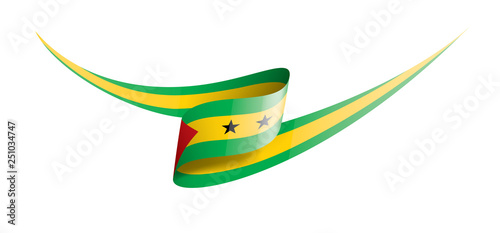 Sao Tome and Principe flag, vector illustration on a white background