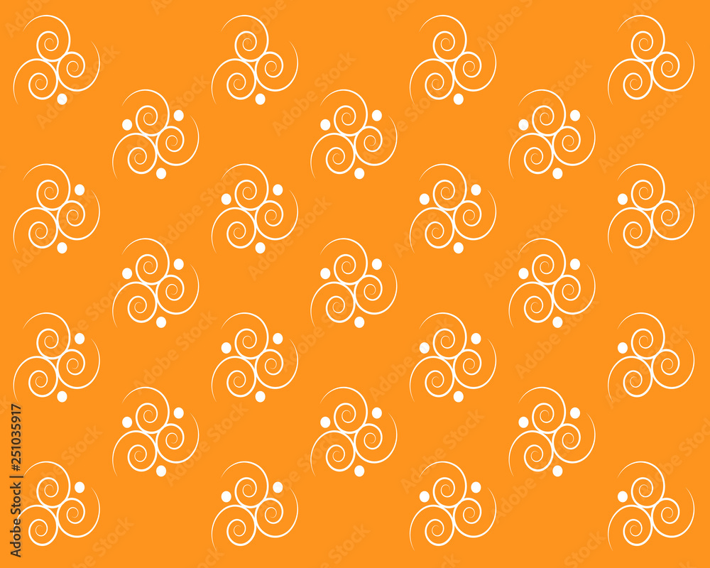 Fashionable template for design, wedding, invitation, party, birthday, website, banner, card. white swirls in a social networks on orange background. Eps10 vector illustration abstract