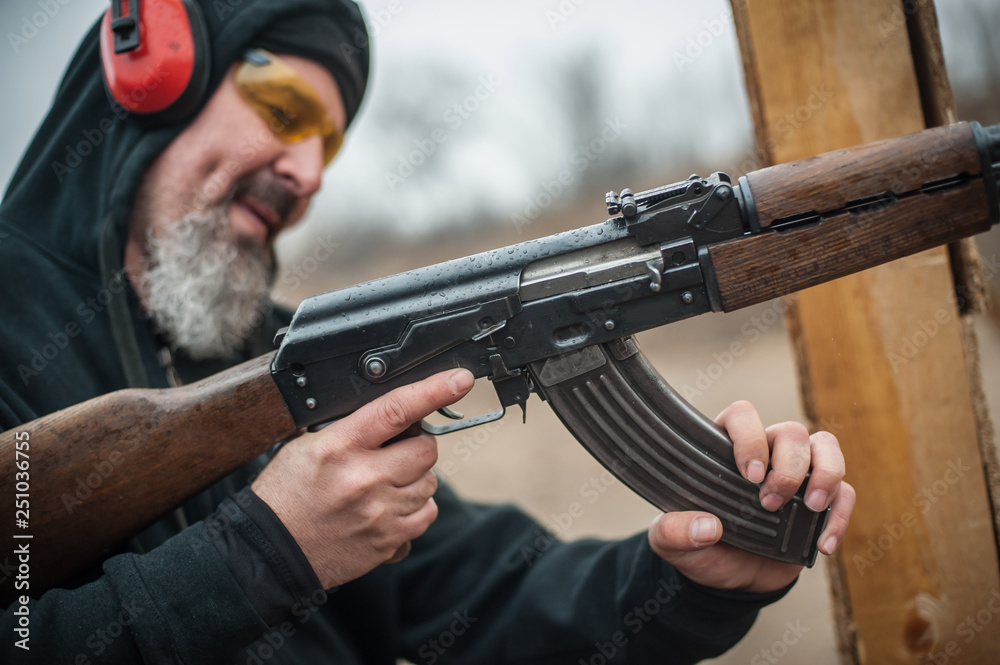 Kalashnikov riffle cartridge bullet clip reloading. Load and unload ak47 Kalashnikov riffle cartridge bullet clip reloading. Load and unload ak47