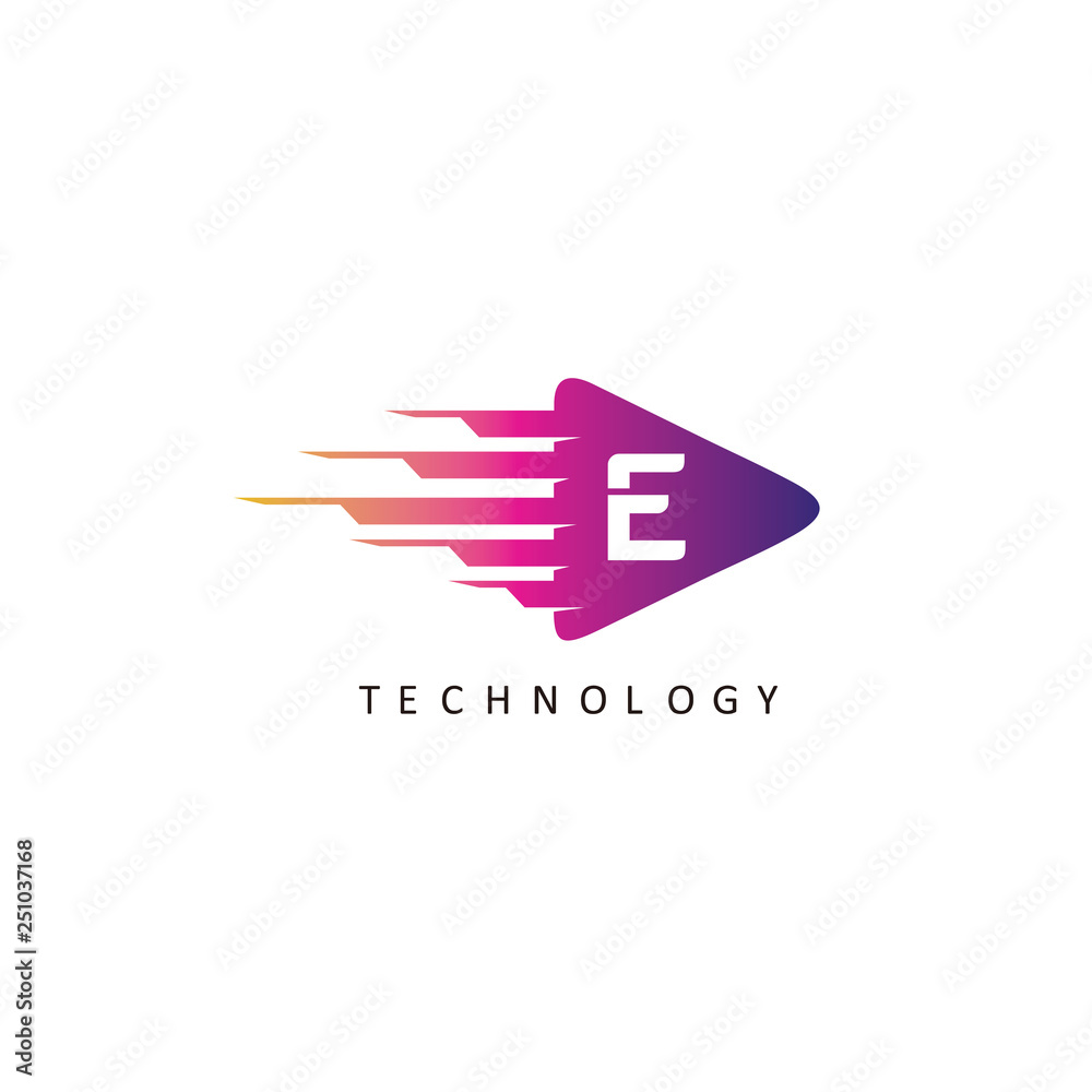 Digital Play E Letter Logo. Play Media Logo Digital Play E Letter Logo. Play Media Logo
