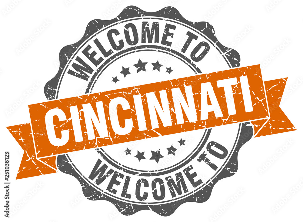 Obraz premium Cincinnati round ribbon seal