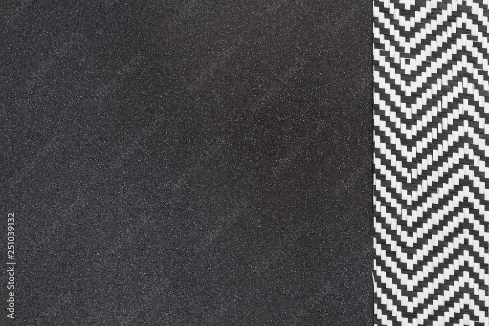 Fototapeta premium Black glitter paper with herringbone ribbon background