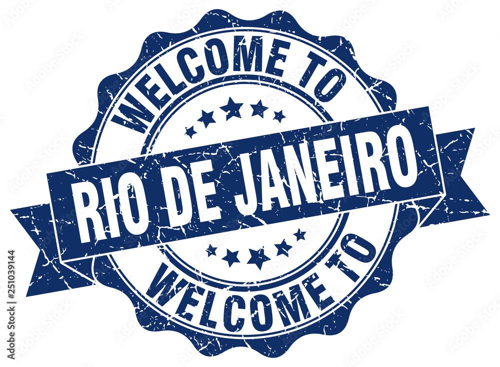 Fototapeta premium Rio De Janeiro round ribbon seal