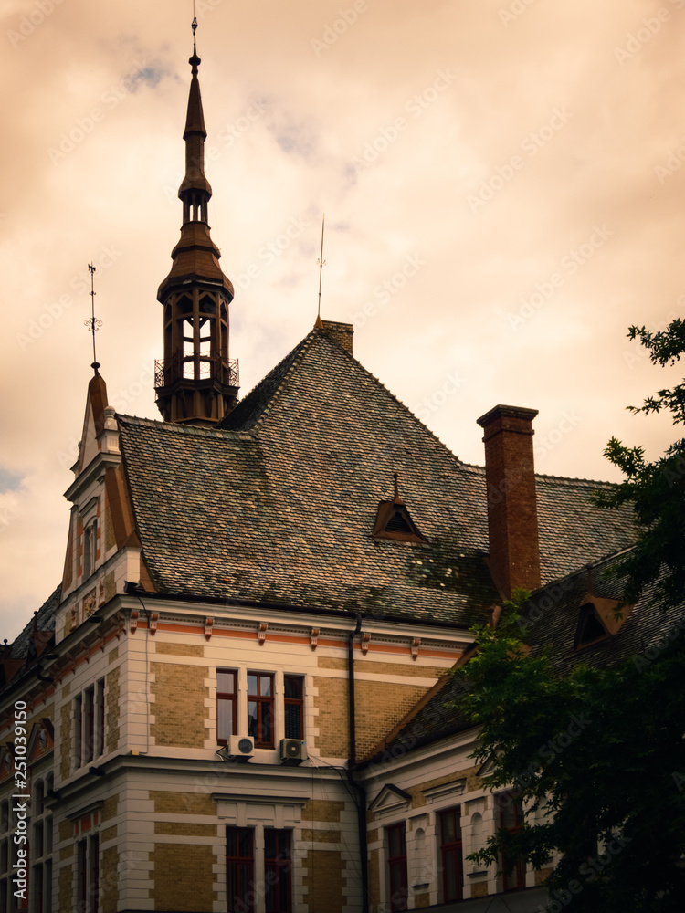 Hunedoara County Prefecture. Baroque style construction built in the 1890s. Deva, Romania, Europe.