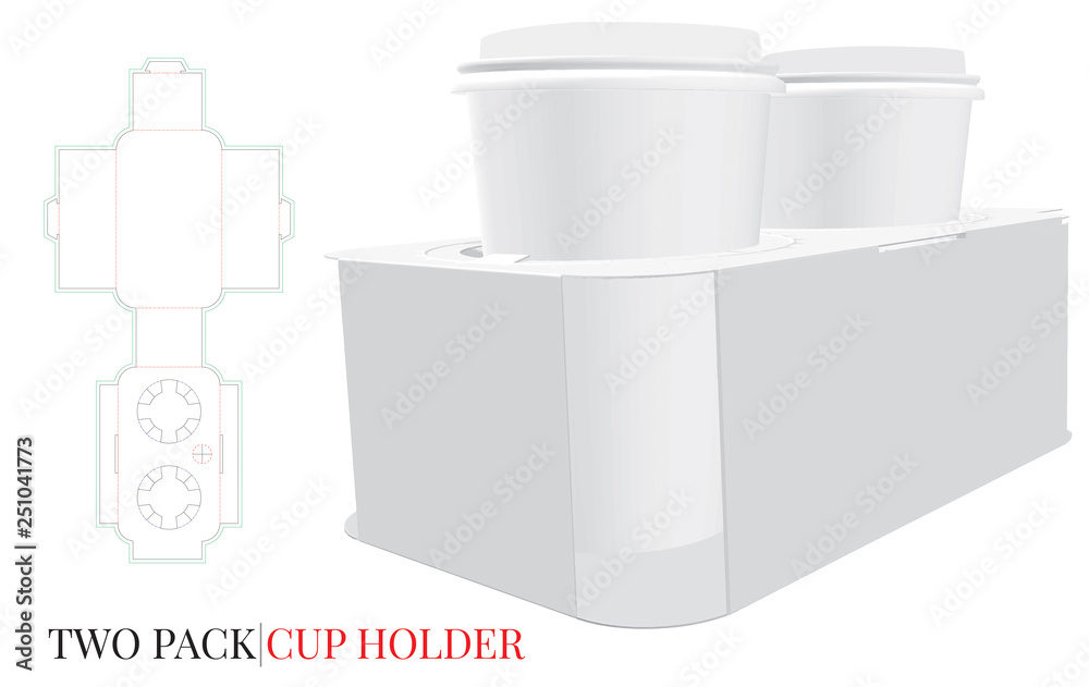 Cup Holder Template, Vector with die cut /laser cut layers. Coffee Cup