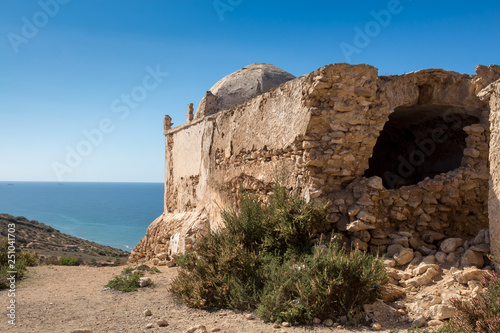 Ruin of a mosque and Atlantic ocean, Morocco