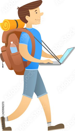 travel blogger vector illustration