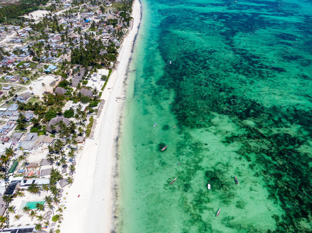 Fototapeta premium aerial view of Zanzibar island