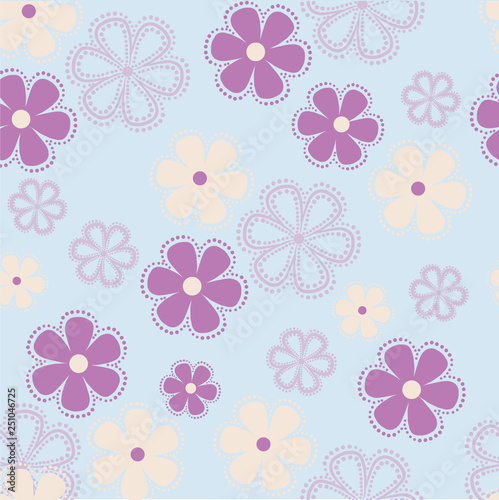 abstract flowers of different colors seamless pattern for fabric texture design
