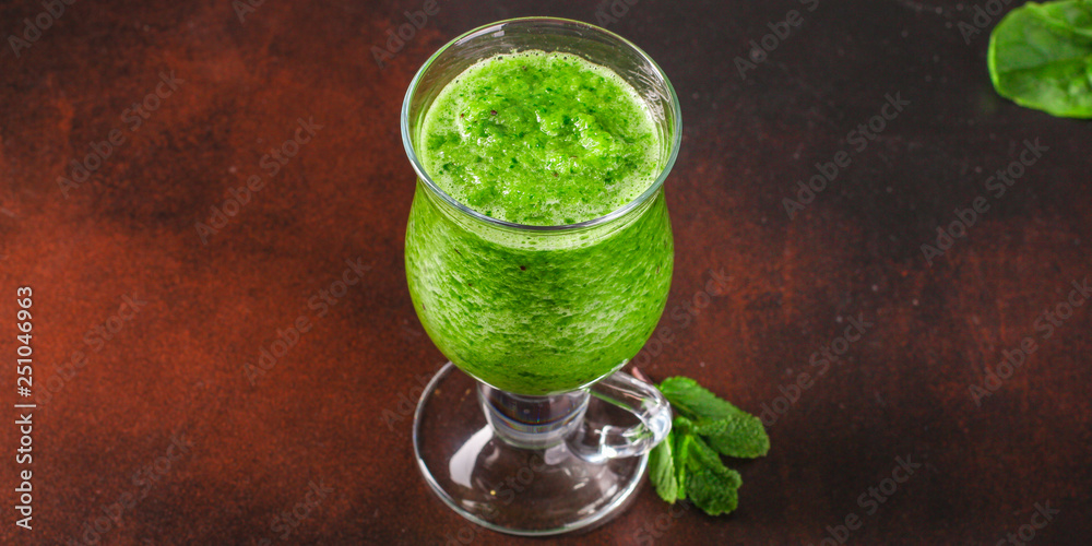 green smoothies (greens, spinach, celery, and more) superfood. Food background green smoothies (greens, spinach, celery, and more) superfood. Food background