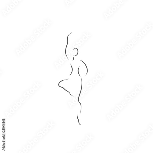 ballet dancer line illustration vector