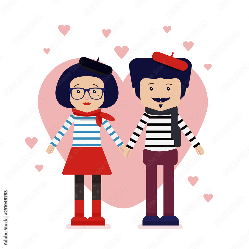 Paris in love. Two people hold hands vector Paris in love. Two people hold hands vector