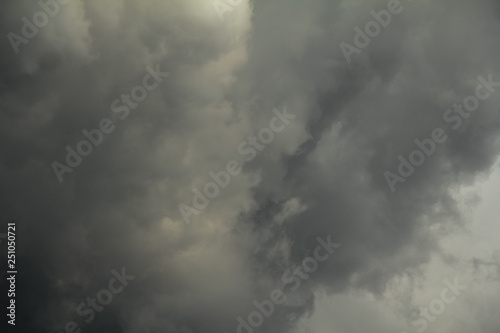 Background of storm clouds before rain thunder. Dramatic dark sky and bad weather