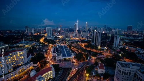 Wallpaper Mural Kuala Lumpur, Malaysia - December 9, 2015: 4K Cinematic Time Lapse Footage of Kuala Lumpur city skyline taken from TNB 2 Building near KL Sentral. Torontodigital.ca