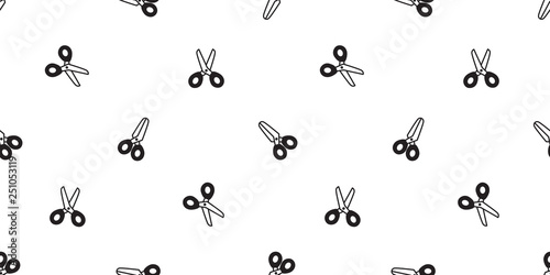 Scissors seamless pattern vector haircut scarf isolated salon barber shop paper repeat wallpaper tile background illustration gift wrapping paper