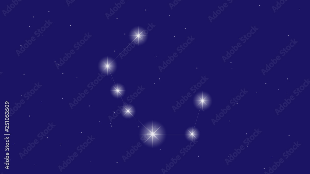 Obraz premium Corona borealis constellation vector illustration