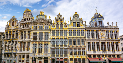Buildings on Grand Place square in center of Brussels, Belgium