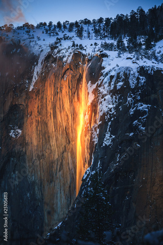 Yosemite Firefall at Sunset, Yosemite National Park, CA photo