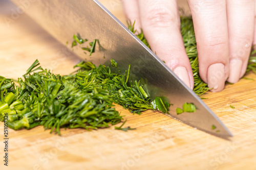 cook chopped green dill