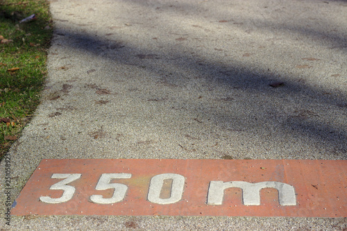 350 m written on street photo