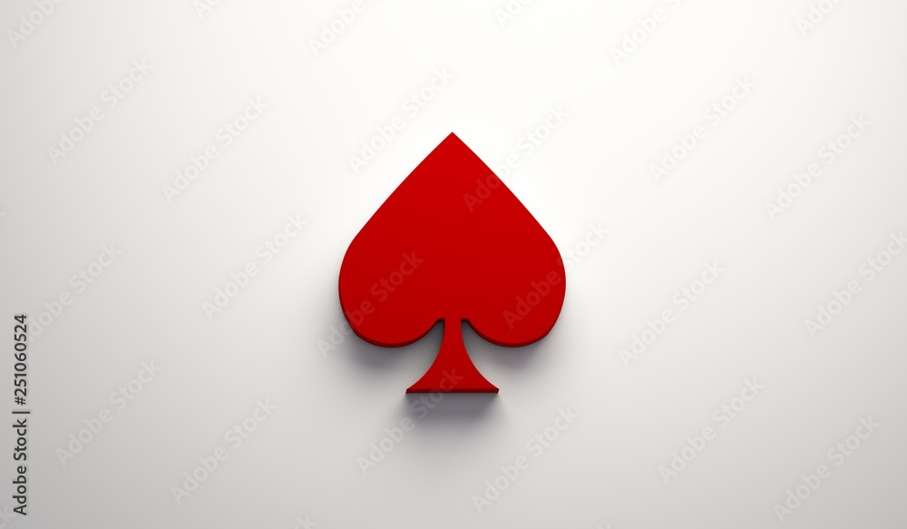 Spike Poker Card Symbol. 3D Render Illustration