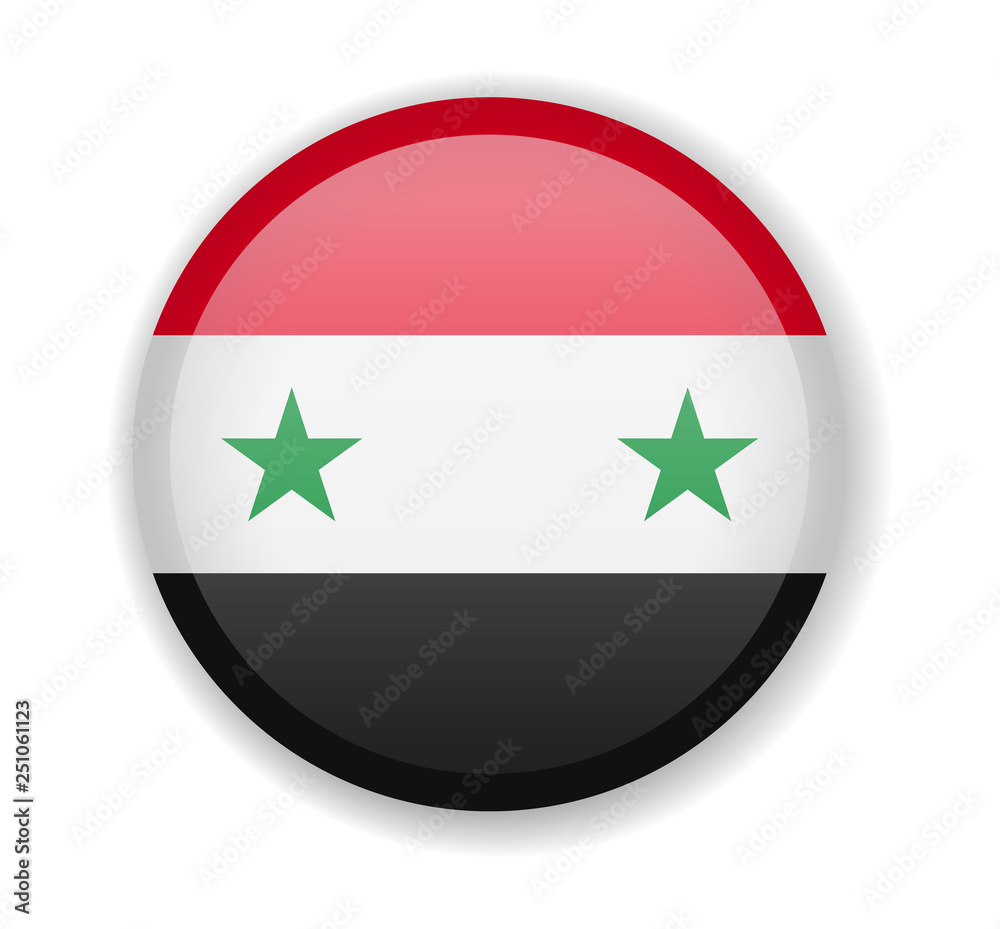 Syria flag round bright icon vector Illustration Syria flag round bright icon vector Illustration
