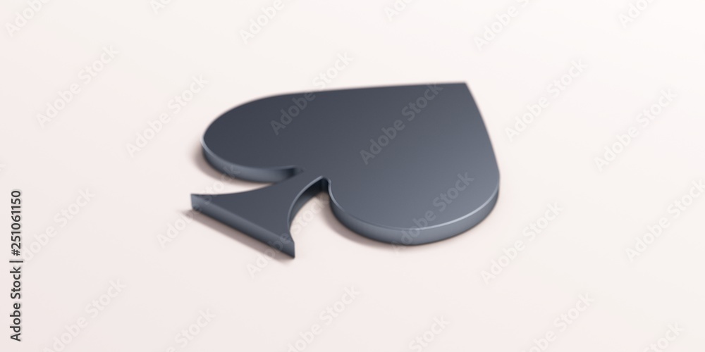 Spike Poker Card Symbol. 3D Render Illustration Spike Poker Card Symbol. 3D Render Illustration