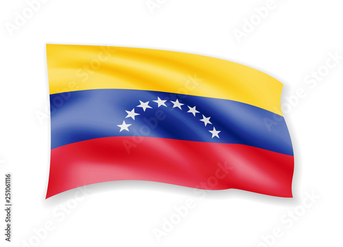 Free Download Waving Venezuela flag on white. Flag in the wind vector illustration. - GFXLoad