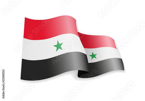 Syria flag in the wind. Flag on white background vector illustration