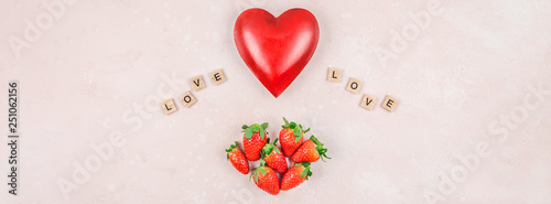 Romantic concept composition with strawberries