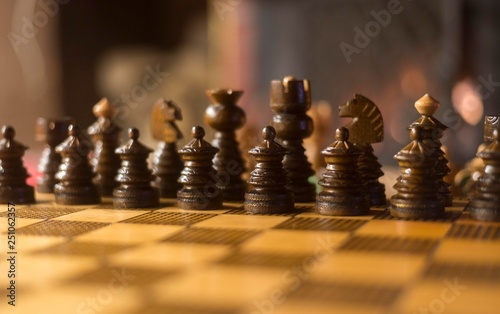 chess game figure. chess table
