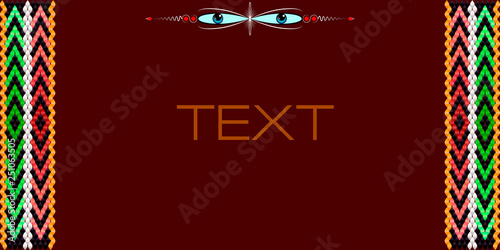Frame for text with a pattern on bedouin fabric Sadu4.