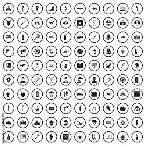 100 help icons set in simple style for any design vector illustration