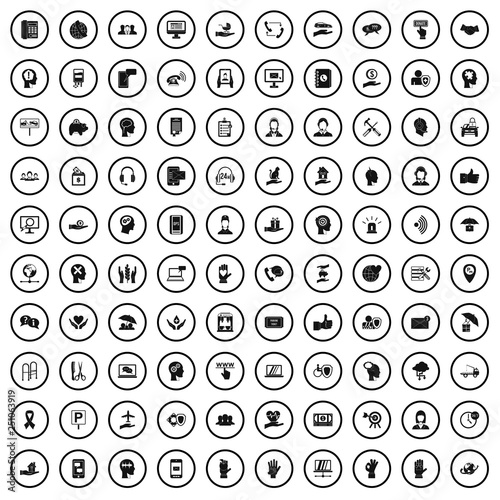 100 helpline icons set in simple style for any design vector illustration
