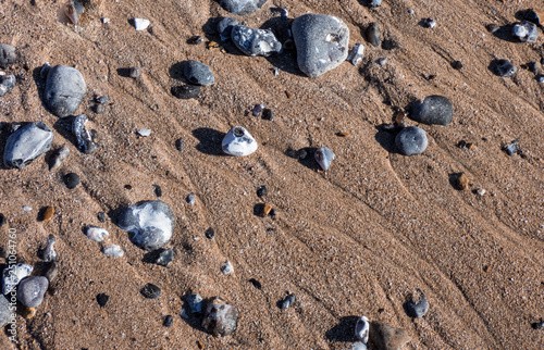 Stones and sand on the beach