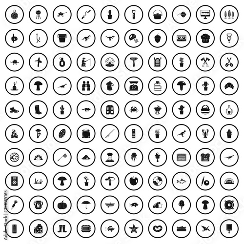 100 hobby icons set in simple style for any design vector illustration