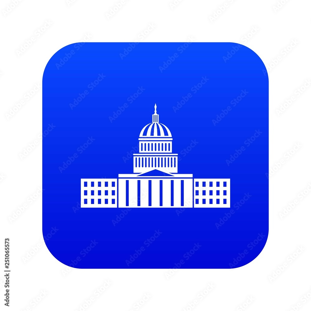 Capitol icon digital blue for any design isolated on white vector illustration