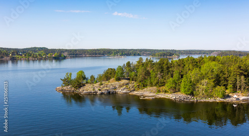 Sweden, small houses on an island in the Baltic Sea