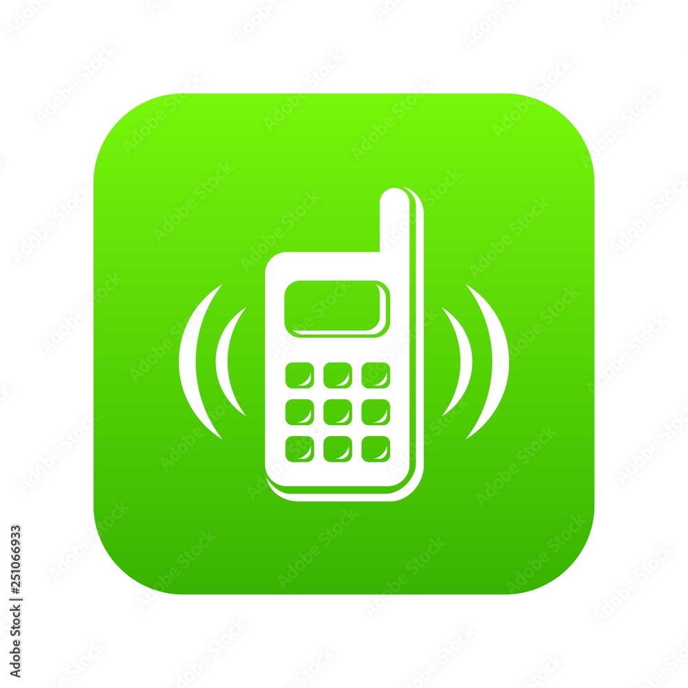 Phone is ringing icon green vector isolated on white background Phone is ringing icon green vector isolated on white background