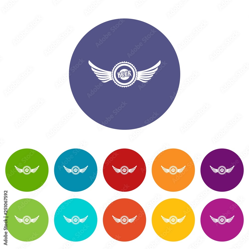 Obraz premium Cap beer icons color set vector for any web design on white background