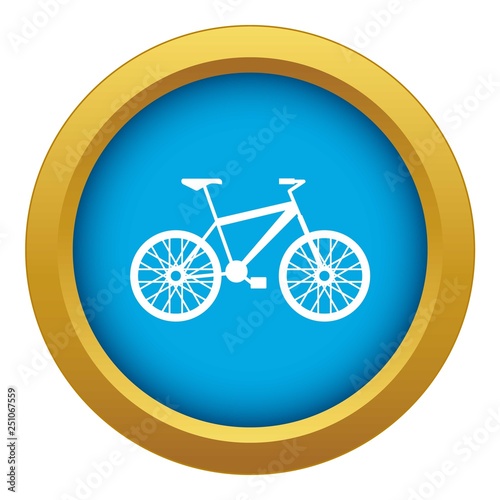 Bike icon blue vector isolated on white background for any design