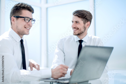 business man using laptop on meeting