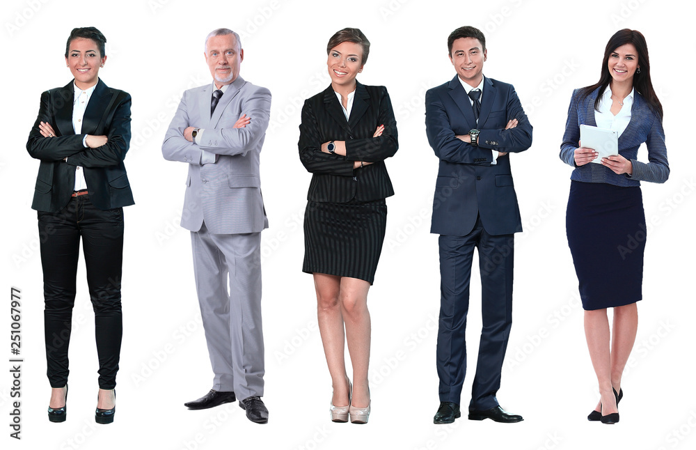 Obraz premium Collage of business people on white background