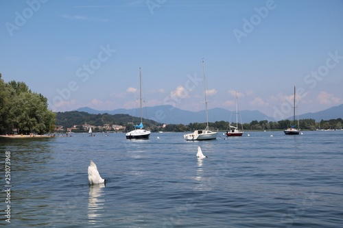 Arona on the shores of Lake Maggiore, Piedmont Italy