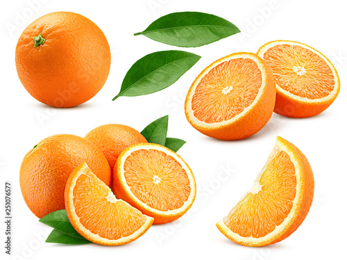 orange isolated on white background  full depth of field
