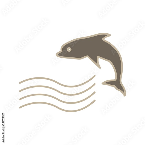 Vector Swimming Dolphin Icon