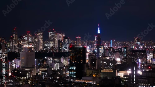 Wallpaper Mural 東京夜景　タイムラプス　高層ビル群 Torontodigital.ca