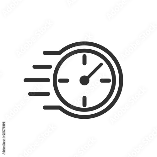 Fast stopwatch line icon. Fast time sign. Speed clock symbol urgency, deadline, time management, competition – for stock vector
