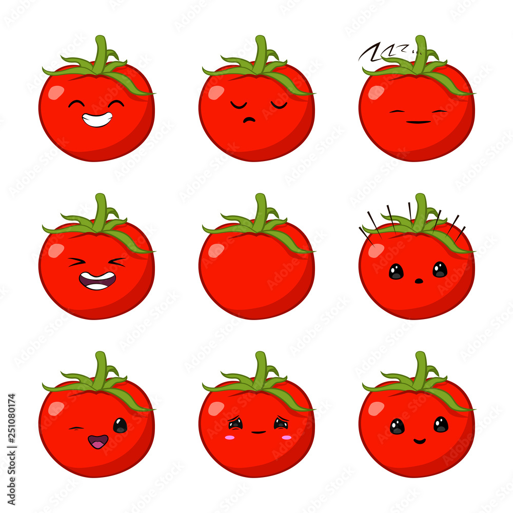 Vector illustration of an tomato Cute cartoon vegetable vector