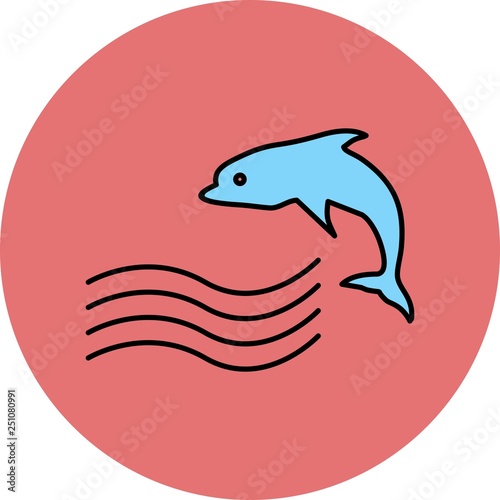Vector Swimming Dolphin Icon